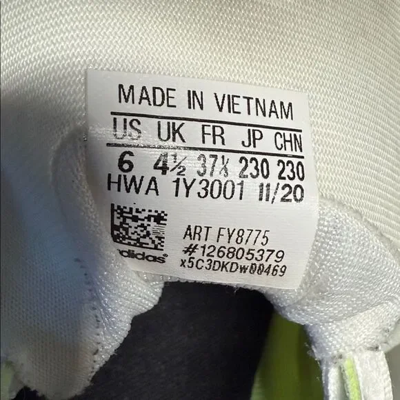 Adidas White Sneakers with Green and Blue Highlights - Picture 4 of 5